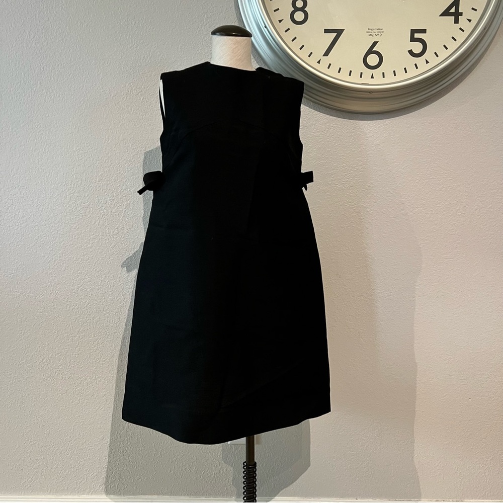 Vintage Black Mini Dress with Bow Accents